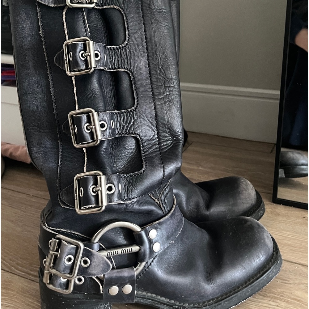 miumiu Leather boots size 38.5 - Picture 2 of 3